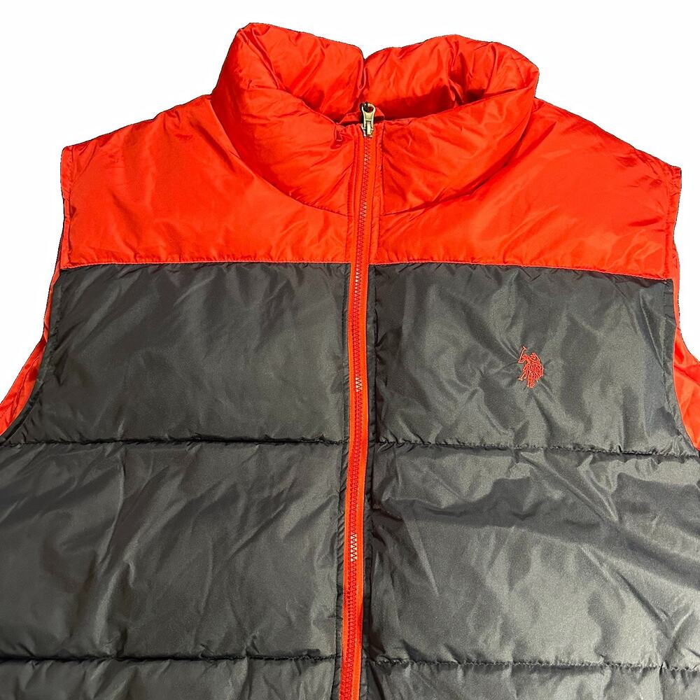 U.S. Polo Assn. Men's Colorblock Puffer Vest Full Zip Insulated Pockets 3XL EUC